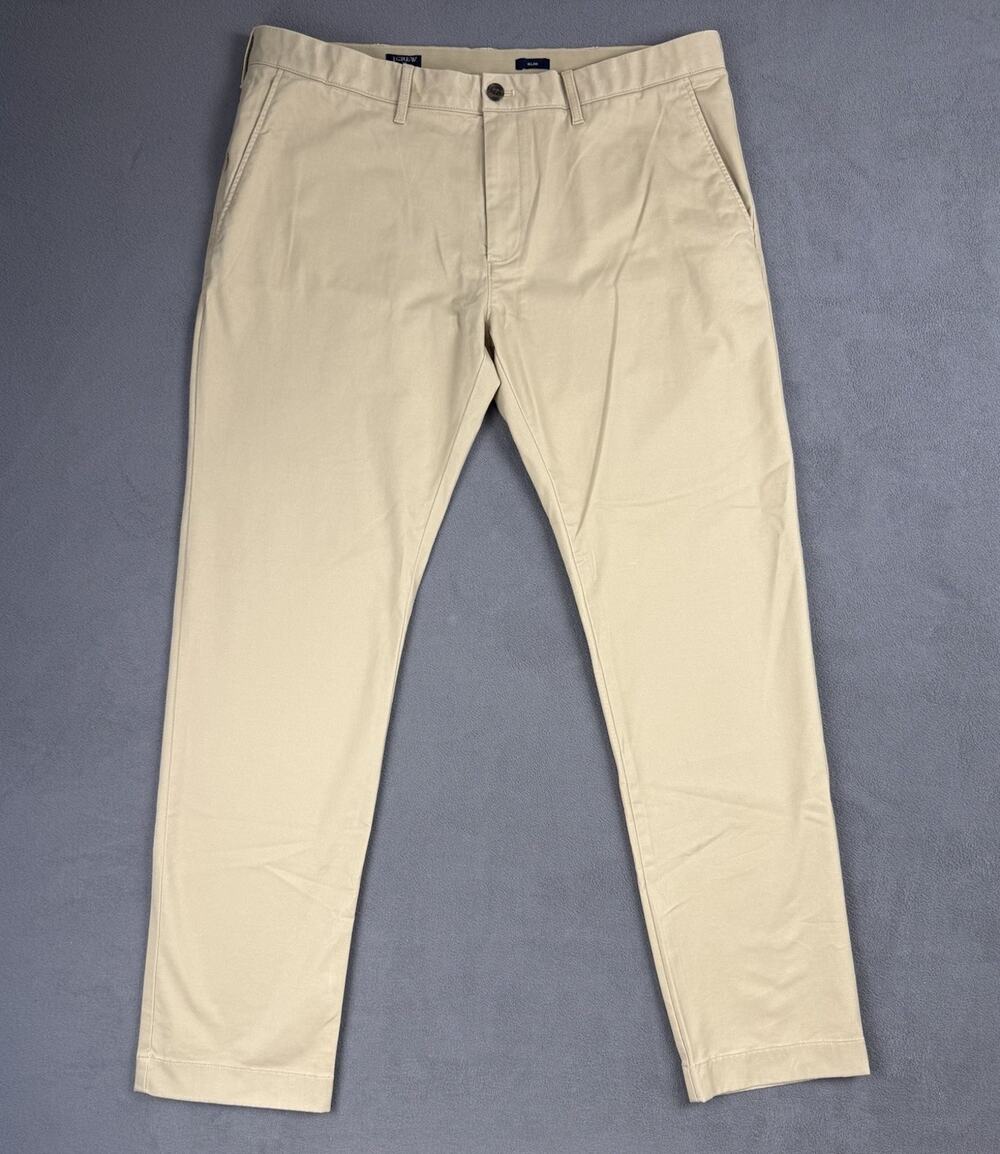 J.Crew Flex TruTemp365 Slim Chino Pants Men 38x32 British Khaki NWT $118 Stretch